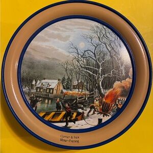 Currier and Ives Winter Evening Decorative tin